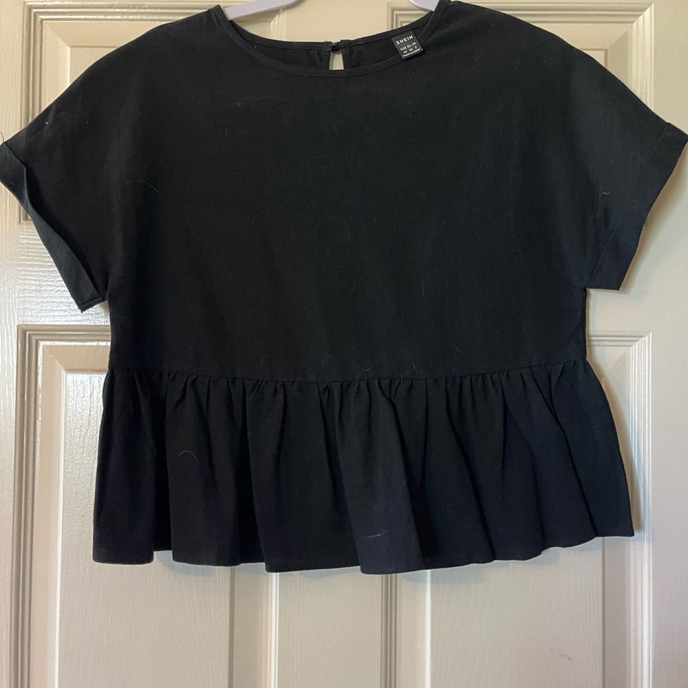 Black Peplum Top